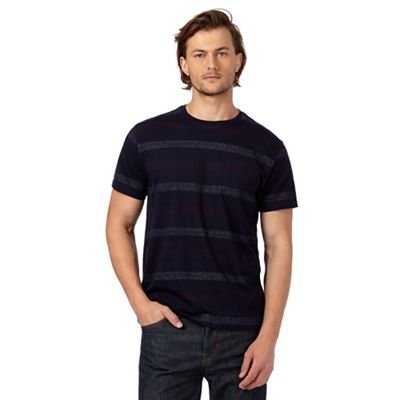 Hammond & Co. by Patrick Grant Navy textured striped t-shirt